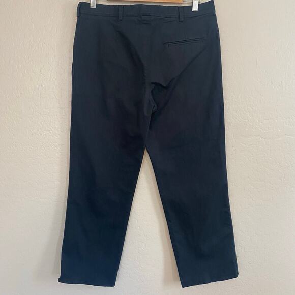 Jil Sander Womens Size 42 US 12 Dress Pants Black Straight Leg Cotton Stretch - Picture 2 of 7